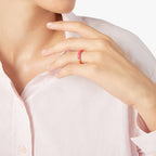 Ring Rondelle Orange och rosa - Silver