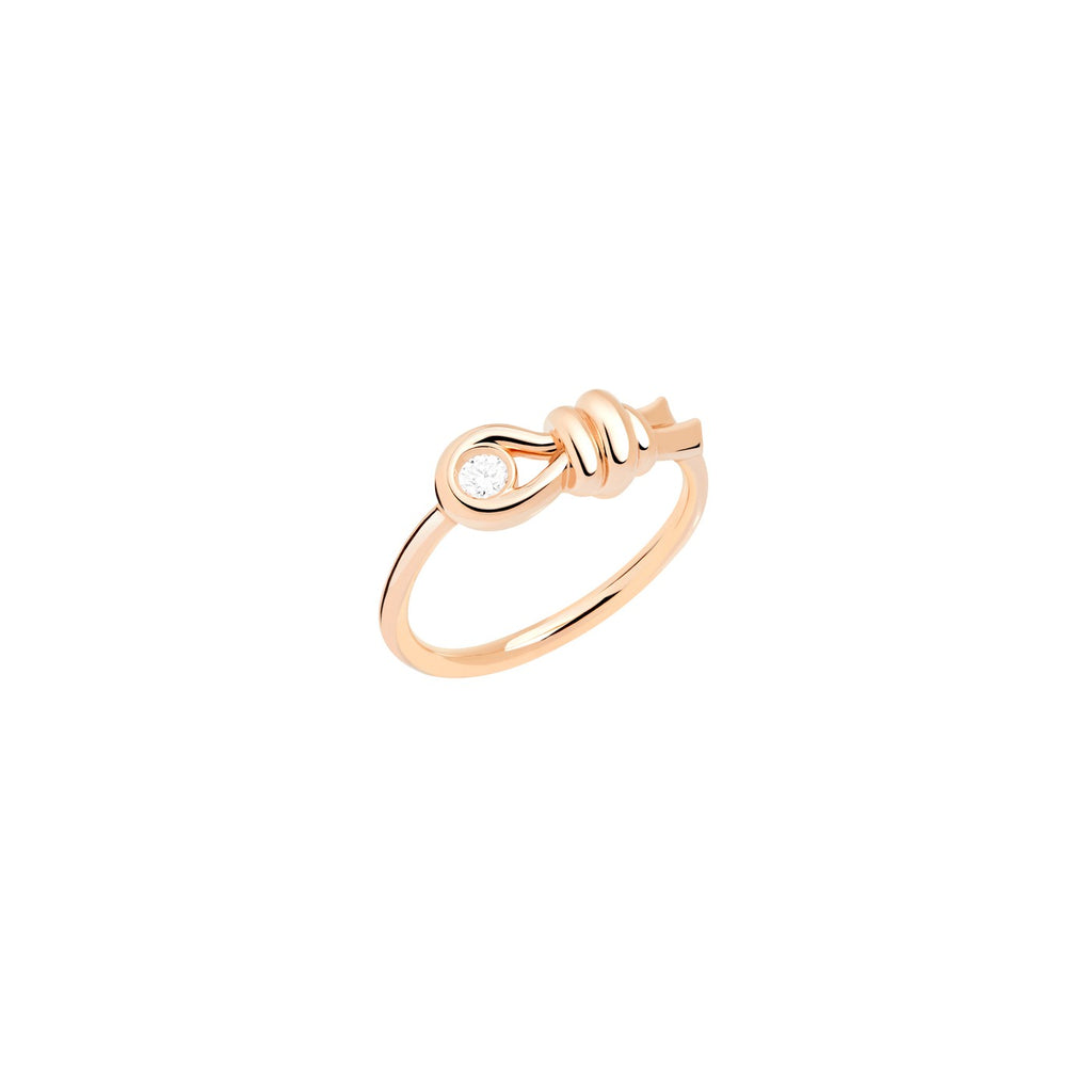 Bague Nodo - Or Rose 9K & Diamant blanc