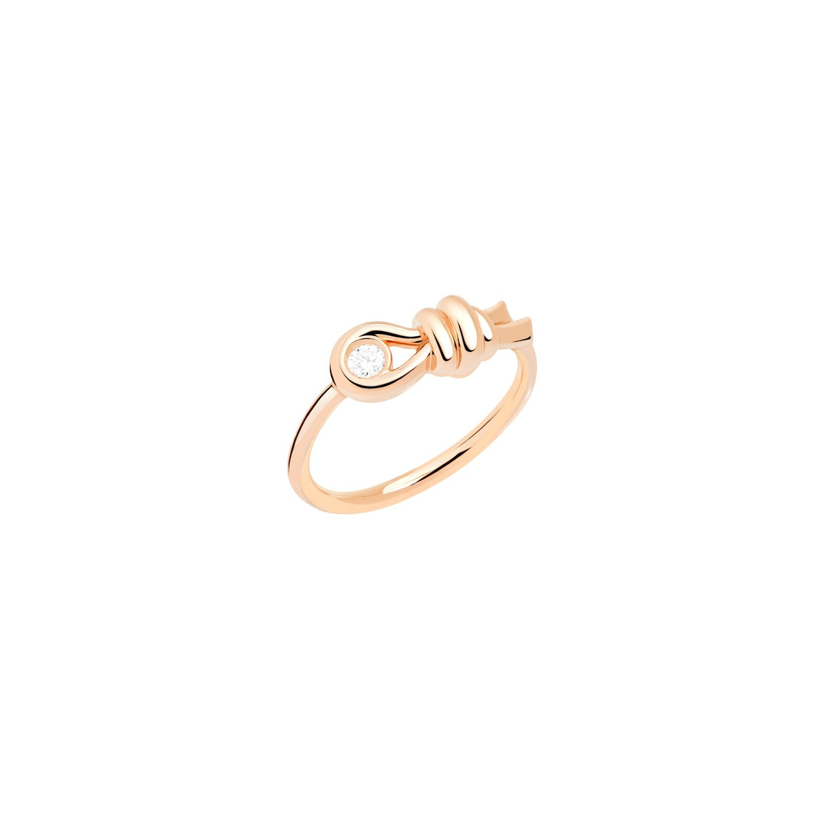 Bague Nodo - Or Rose 9K & Diamant blanc