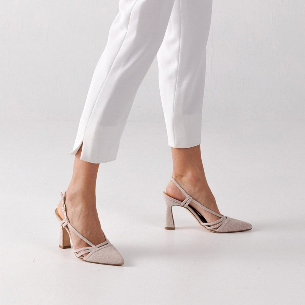 Dahl Blush Heeled Shoes - Pink Linen
