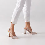Dahl Blush Heeled Shoes - Pink Linen