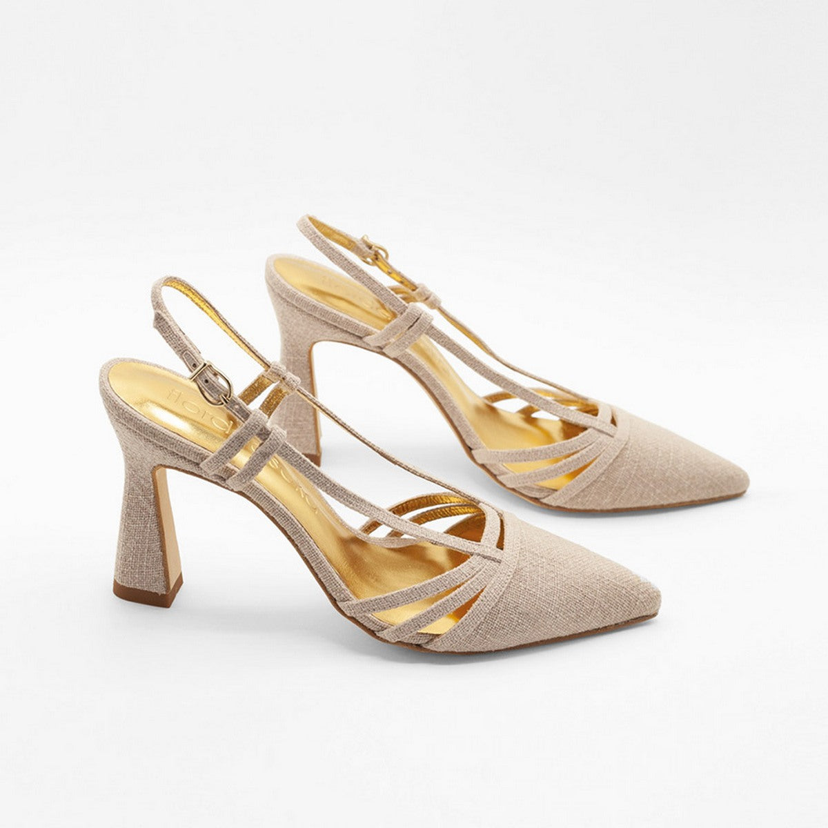 Dahl Blush Heeled Shoes - Pink Linen