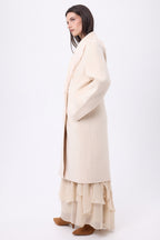 Abrigo con cuello de flecos Dakota - Beige - Mujer