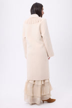 Abrigo con cuello de flecos Dakota - Beige - Mujer