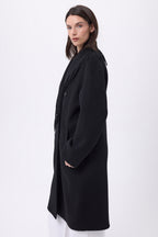 Dakota Fringed Collar Coat - Black - Women