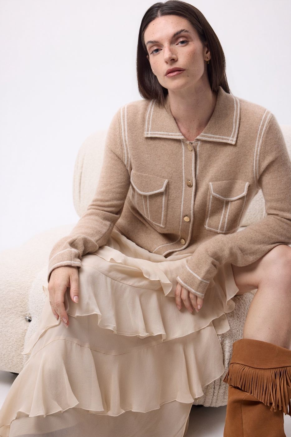 Chemise Denim Dalila - Beige Creme Blanc - Femme