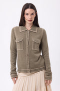 Camisa denim Dalila - Caqui jaspeado beige crema - Mujer
