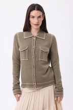 Camisa denim Dalila - Caqui jaspeado beige crema - Mujer