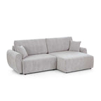 Dana - Divano angolare trasformabile e reversibile a 4 posti - Tessuto ciniglia - Beige