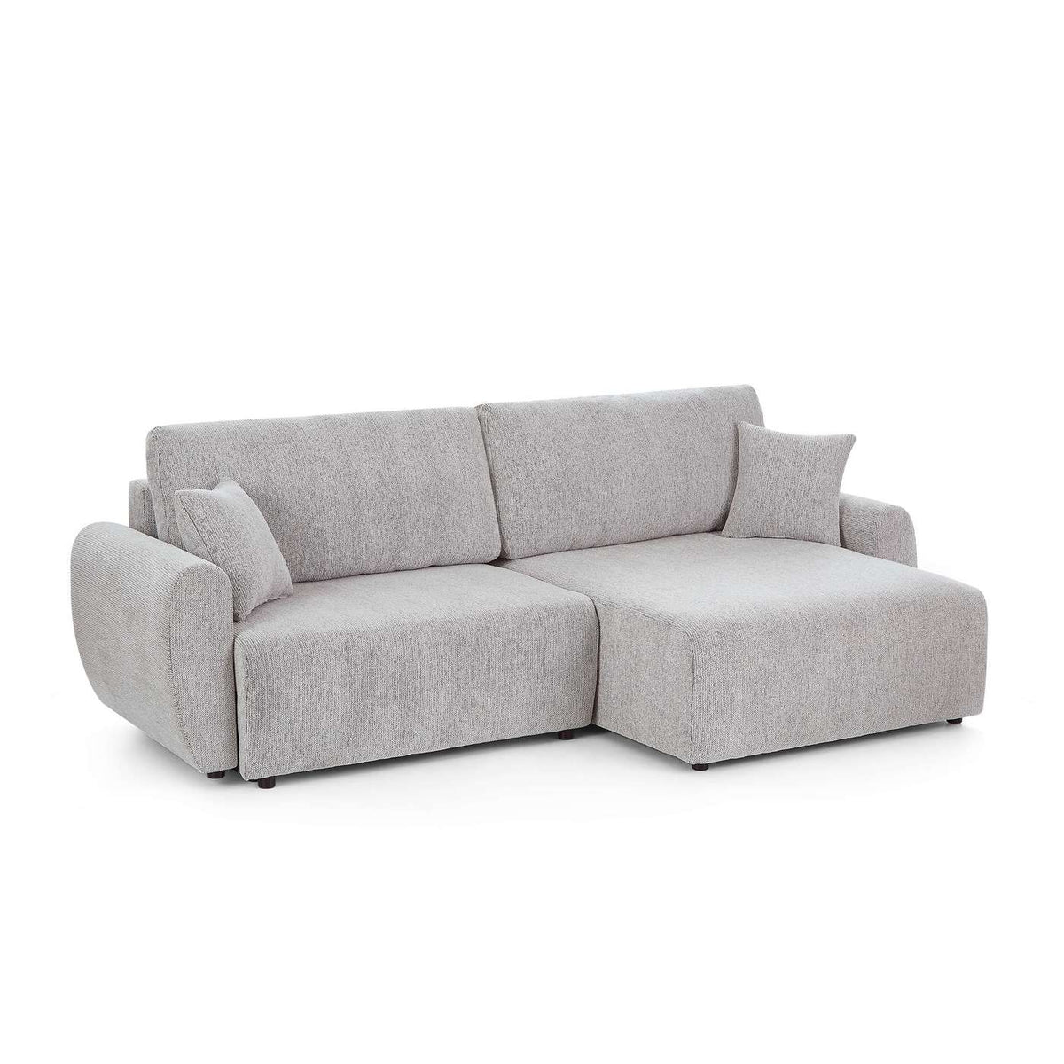 Dana - Divano angolare trasformabile e reversibile a 4 posti - Tessuto ciniglia - Beige