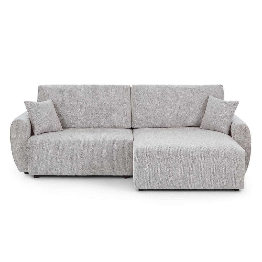 Dana - Divano angolare trasformabile e reversibile a 4 posti - Tessuto ciniglia - Beige