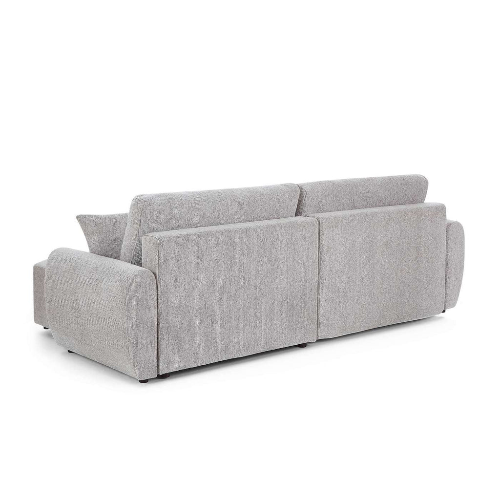 Dana - Divano angolare trasformabile e reversibile a 4 posti - Tessuto ciniglia - Beige