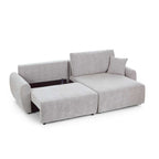 Dana - Divano angolare trasformabile e reversibile a 4 posti - Tessuto ciniglia - Beige