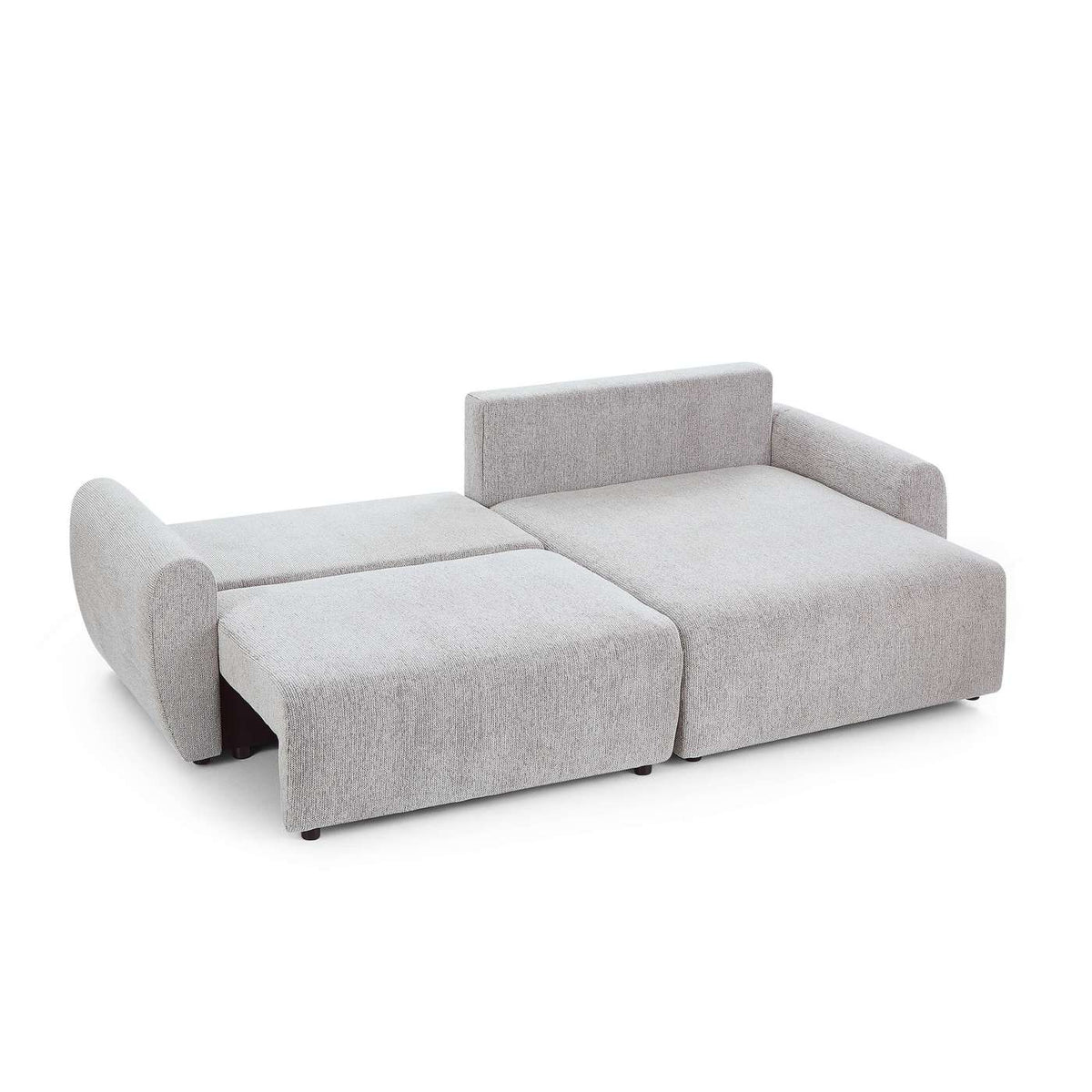 Dana - Divano angolare trasformabile e reversibile a 4 posti - Tessuto ciniglia - Beige