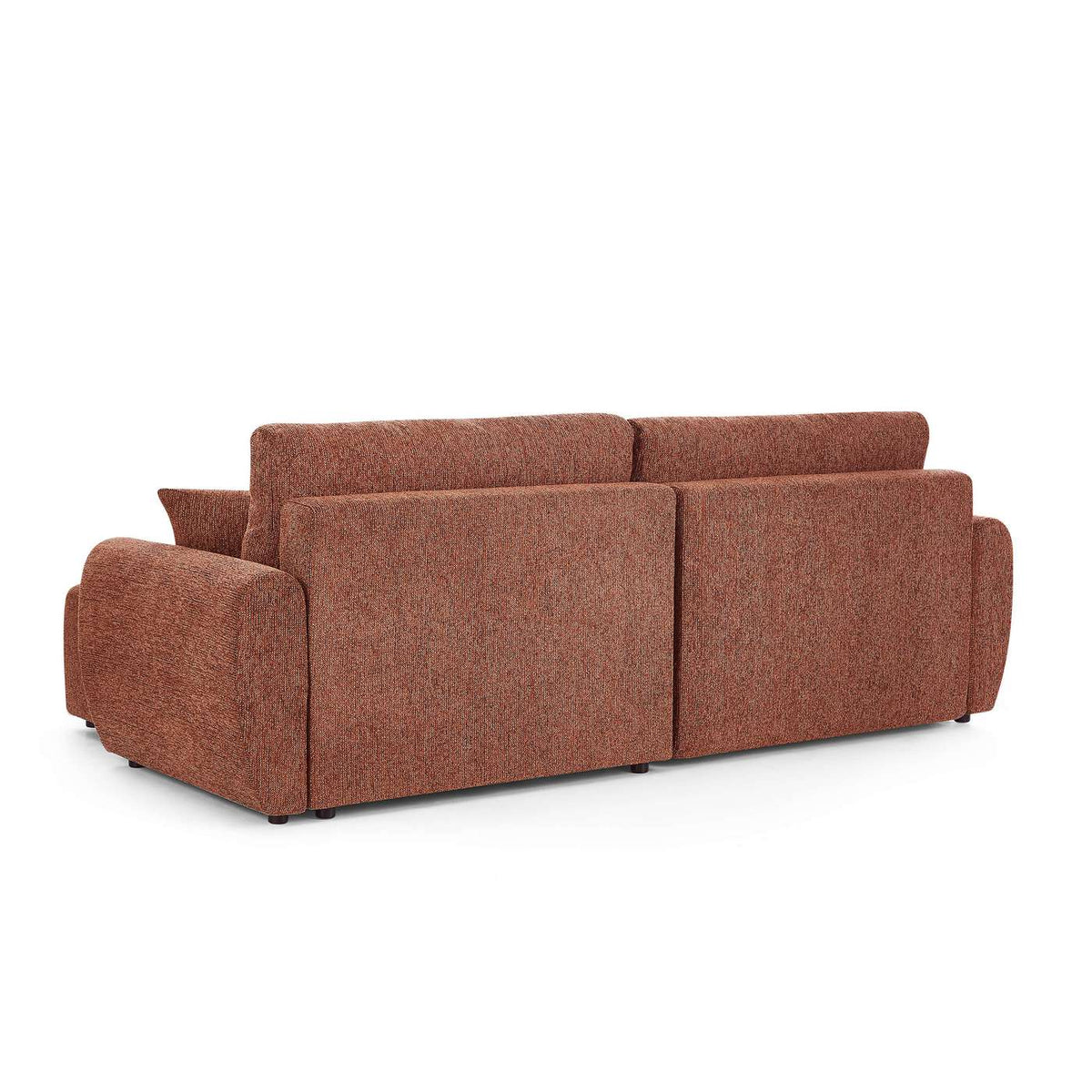 Dana - Divano angolare trasformabile e reversibile a 4 posti - Tessuto ciniglia - Terracotta