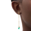 Boucles D'Oreilles Longues Danae Quartz Vert