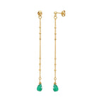 Pendientes Largos Danae Cuarzo Verde