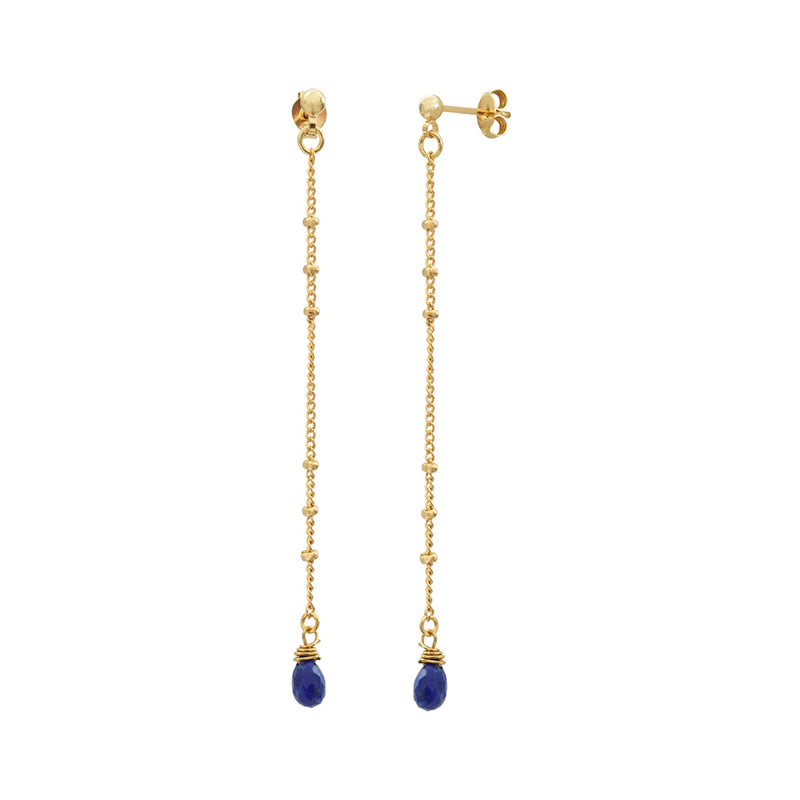 Boucles D'Oreilles Longues Danae Lapis Lazuli