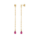 Boucles D'Oreilles Longues Danae Onyx Rose