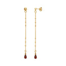 Boucles D'Oreilles Longues Danae Grenat