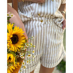 Short Dario - Rayas Blanco Beige