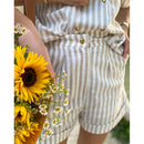 Dario Shorts - White Beige Stripes