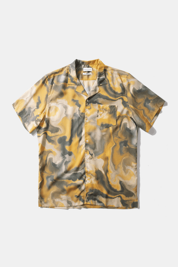 Overhemd met korte mouwen Darius Plain Mustard