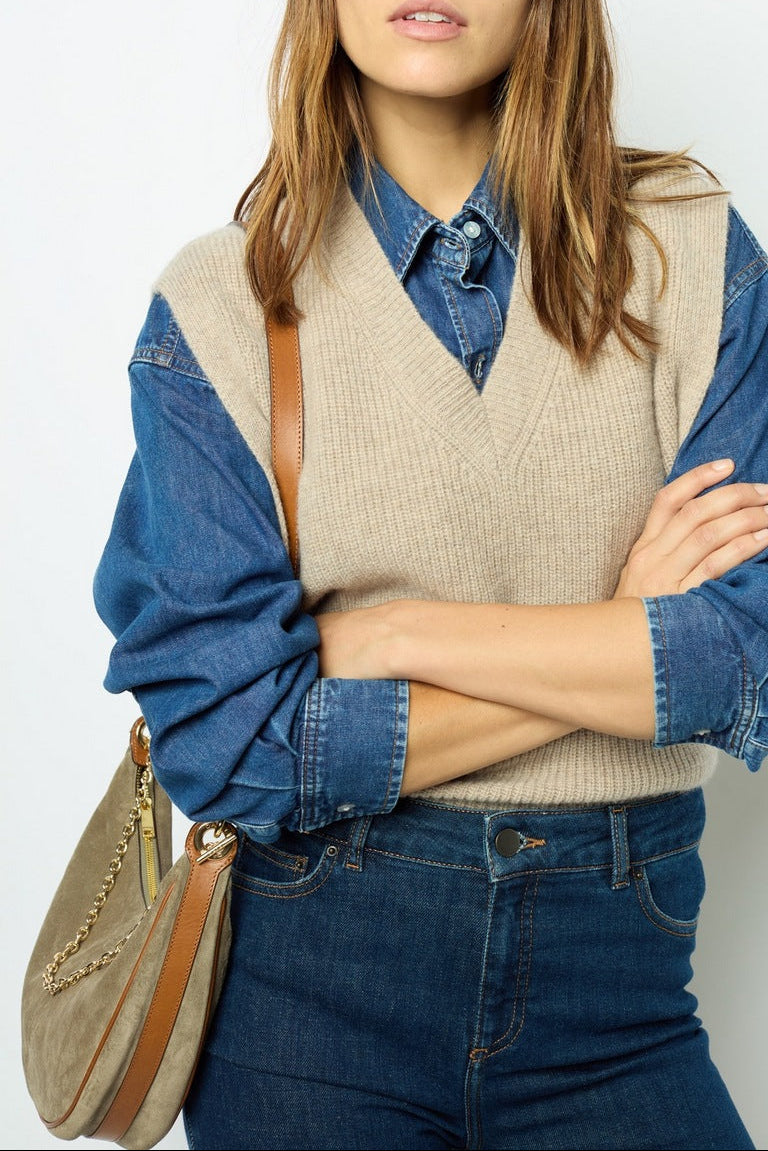 Pull - Gilet Julietta - Beige Rosé