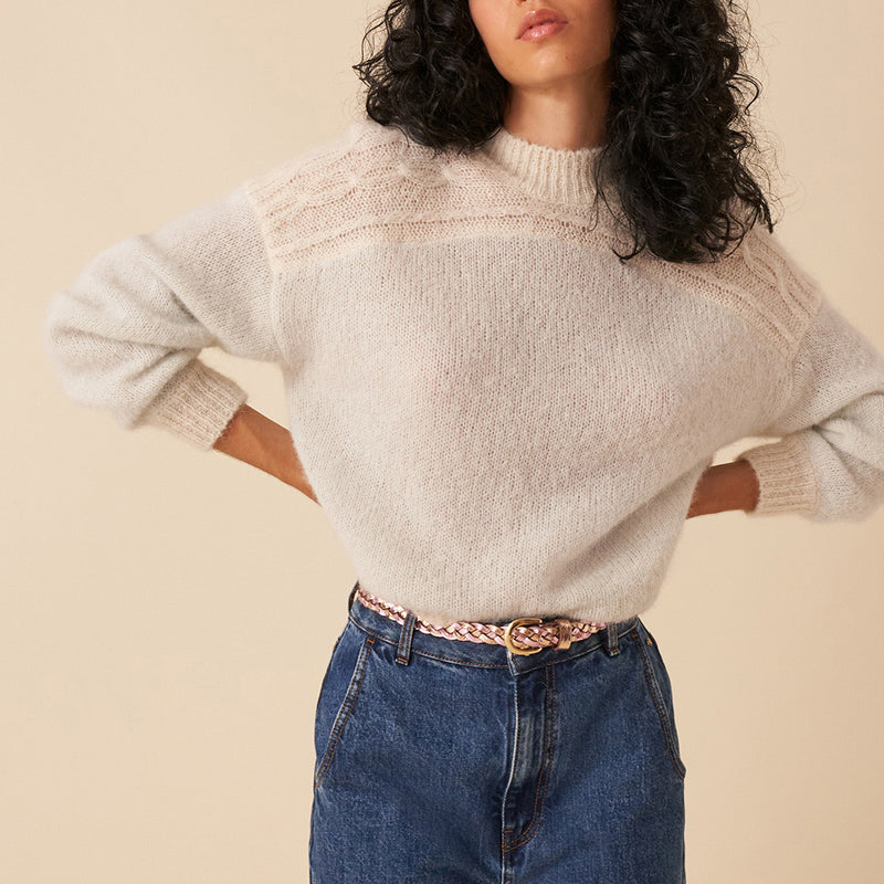 Dawson Sweater - Almond/Ecru