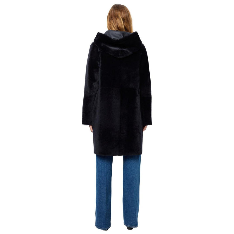 Manteau Peaux Lainees Letitia - Marine