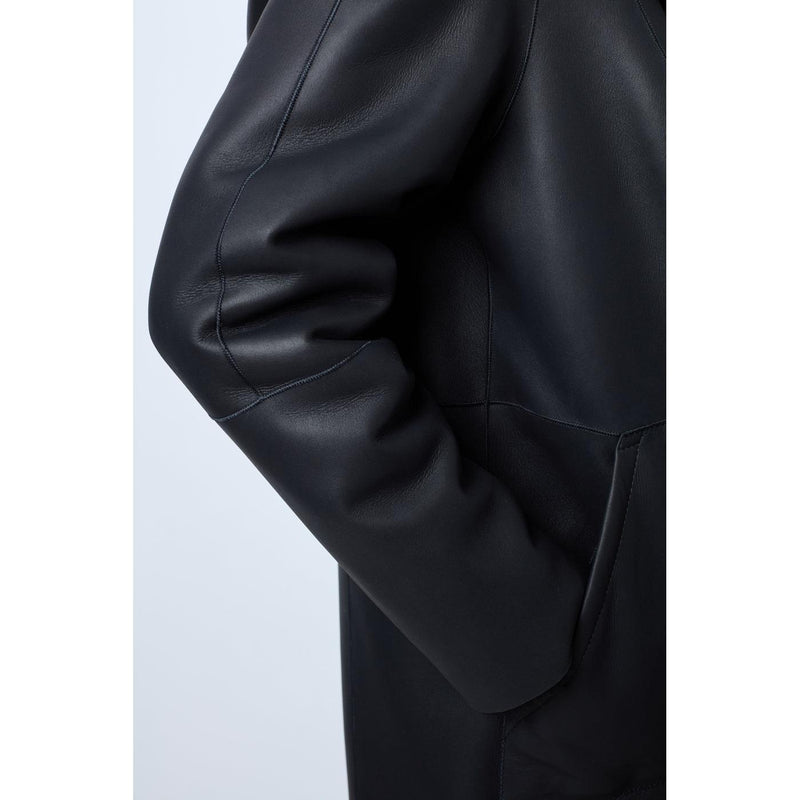 Manteau Peaux Lainees Letitia - Marine