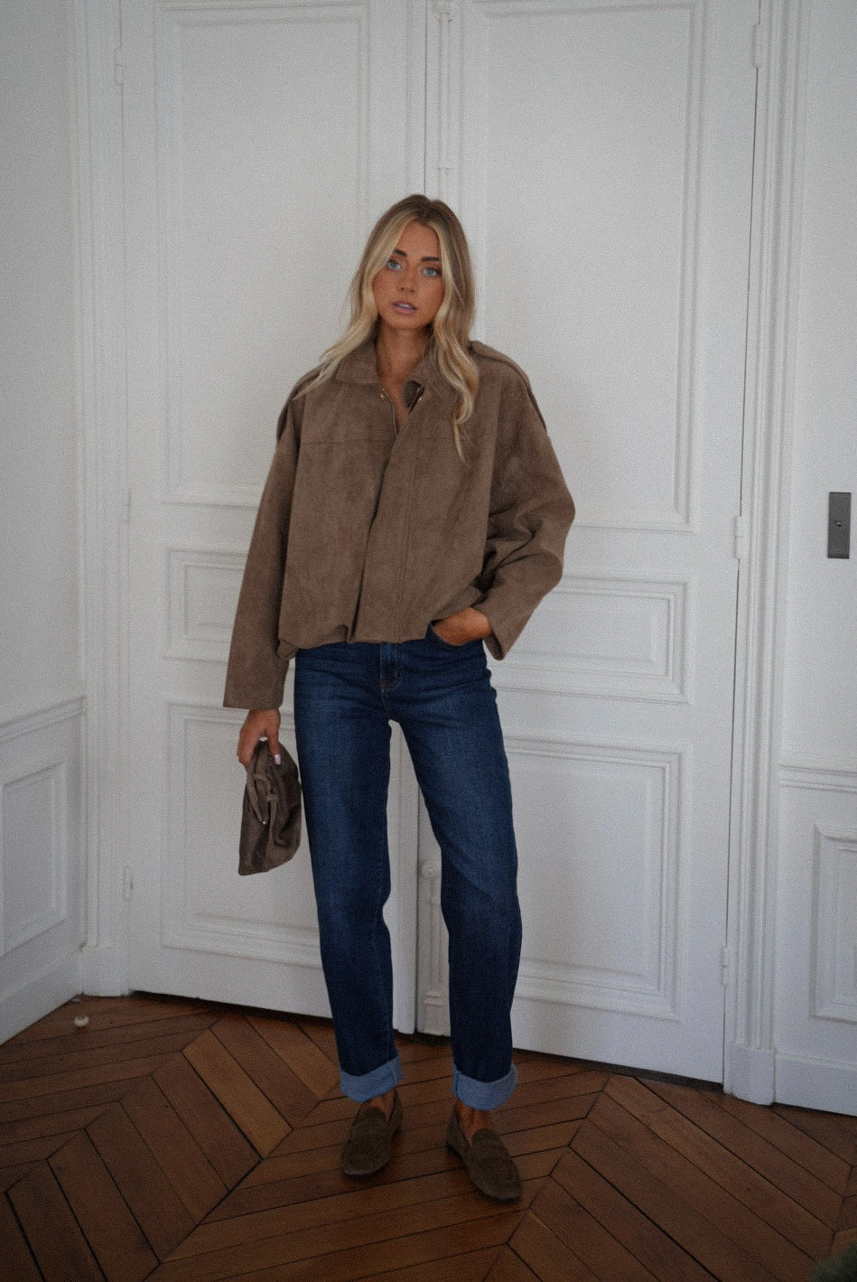 Delfine Taupe - Suede Jacket