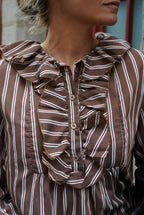 Olympe Moka Stripe Blouse