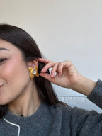 Chantal Audias Vintage Earrings - Hammered Floral Motif