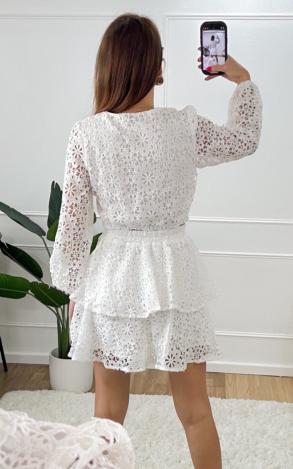 Falda Encaje Naelis - Blanco