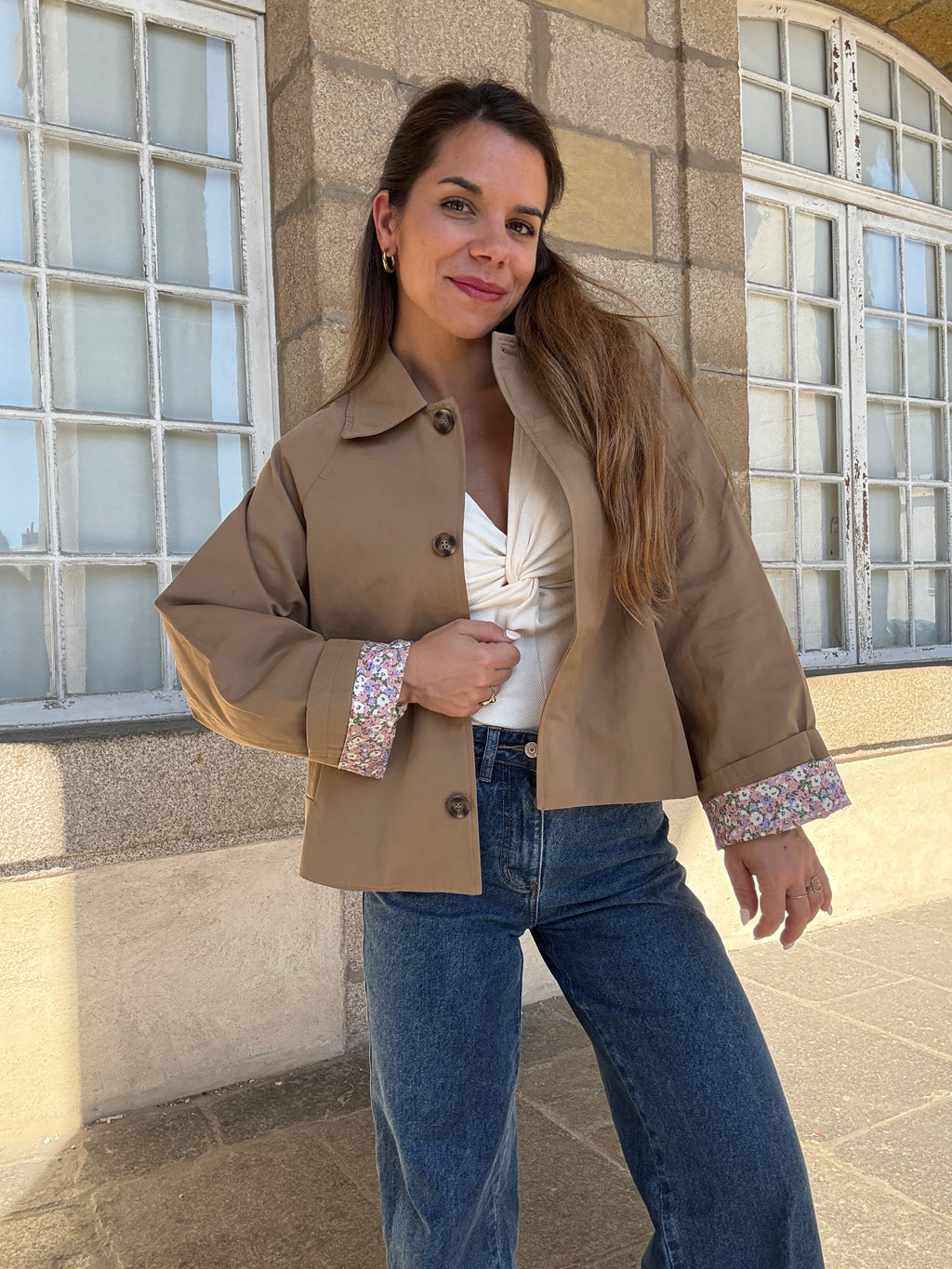 Chaqueta trench Edith de algodón Liberty camel