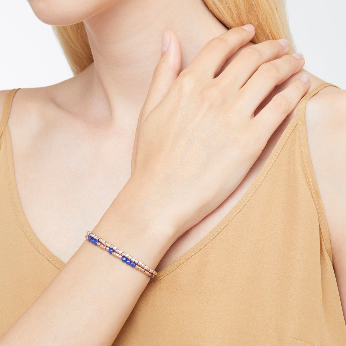 Bracelet Mini Granelli - Or Rose 9K & Argent