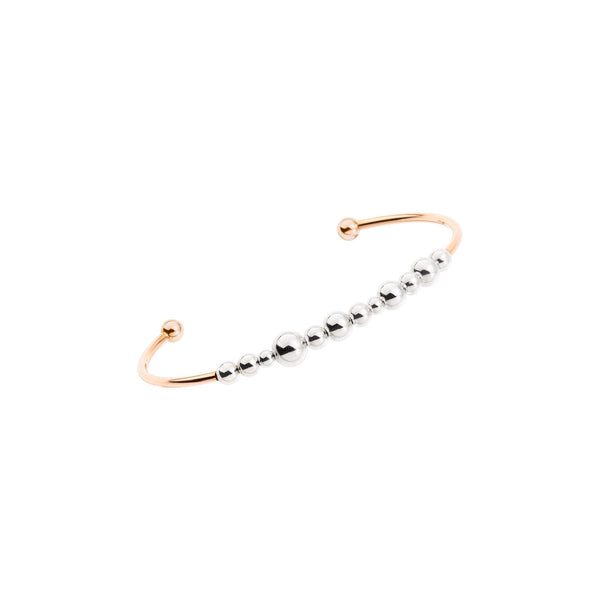 Bracelet Manchette Bollicine - Or Rose 9K & Argent