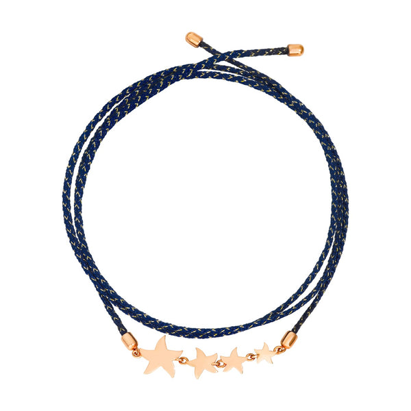 Bracelet Étoile & Cordon - Or Rose 9K