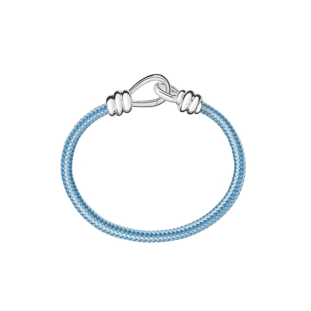 Armband Nodo - Zilver & blauw en lichtblauw koord