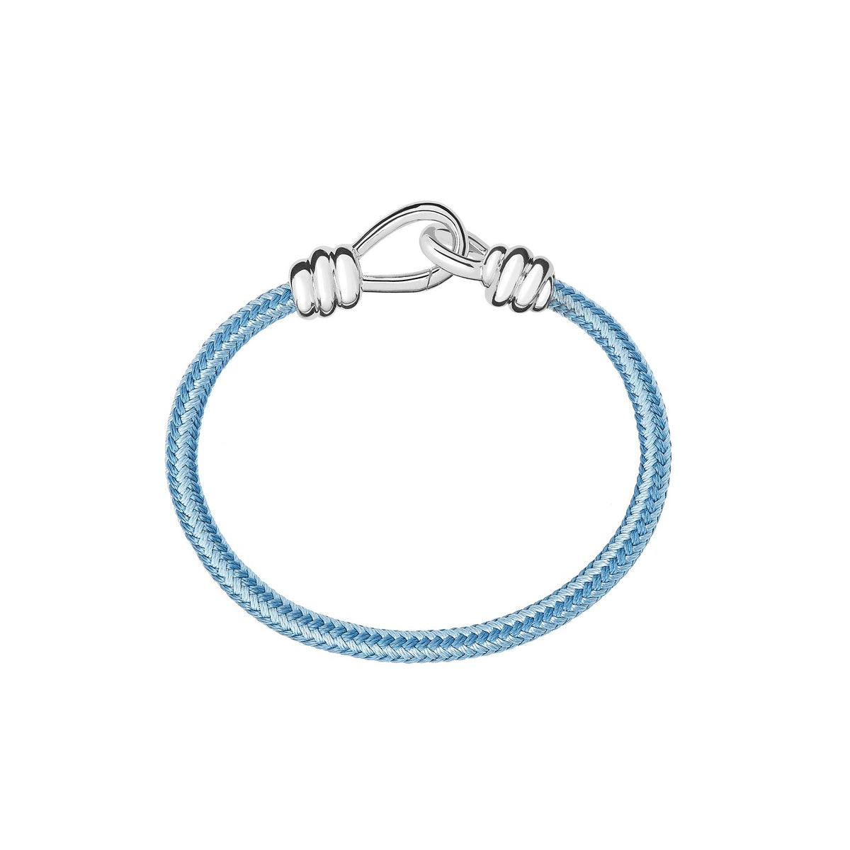 Armband Nodo - Zilver & blauw en lichtblauw koord
