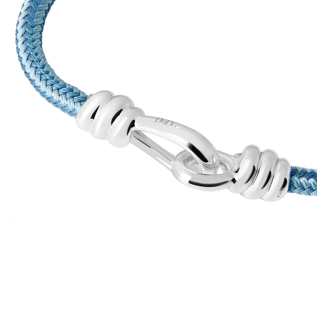 Armband Nodo - Zilver & blauw en lichtblauw koord