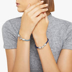 Armband Nodo - Zilver & blauw en lichtblauw koord