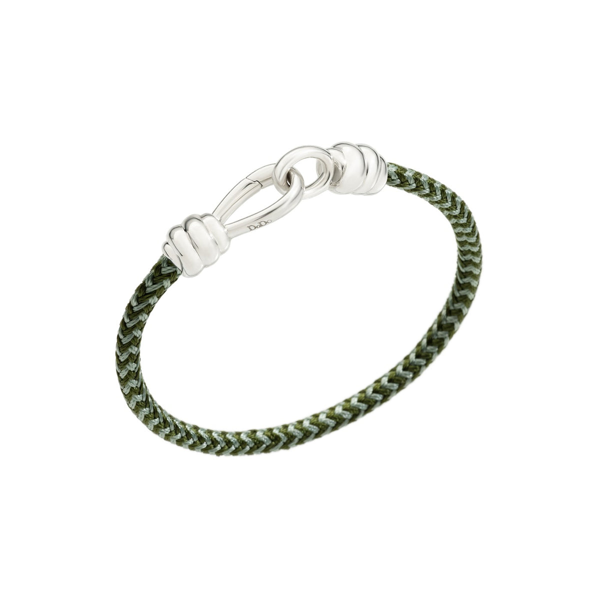Nodo armband - Silver & grönt snöre