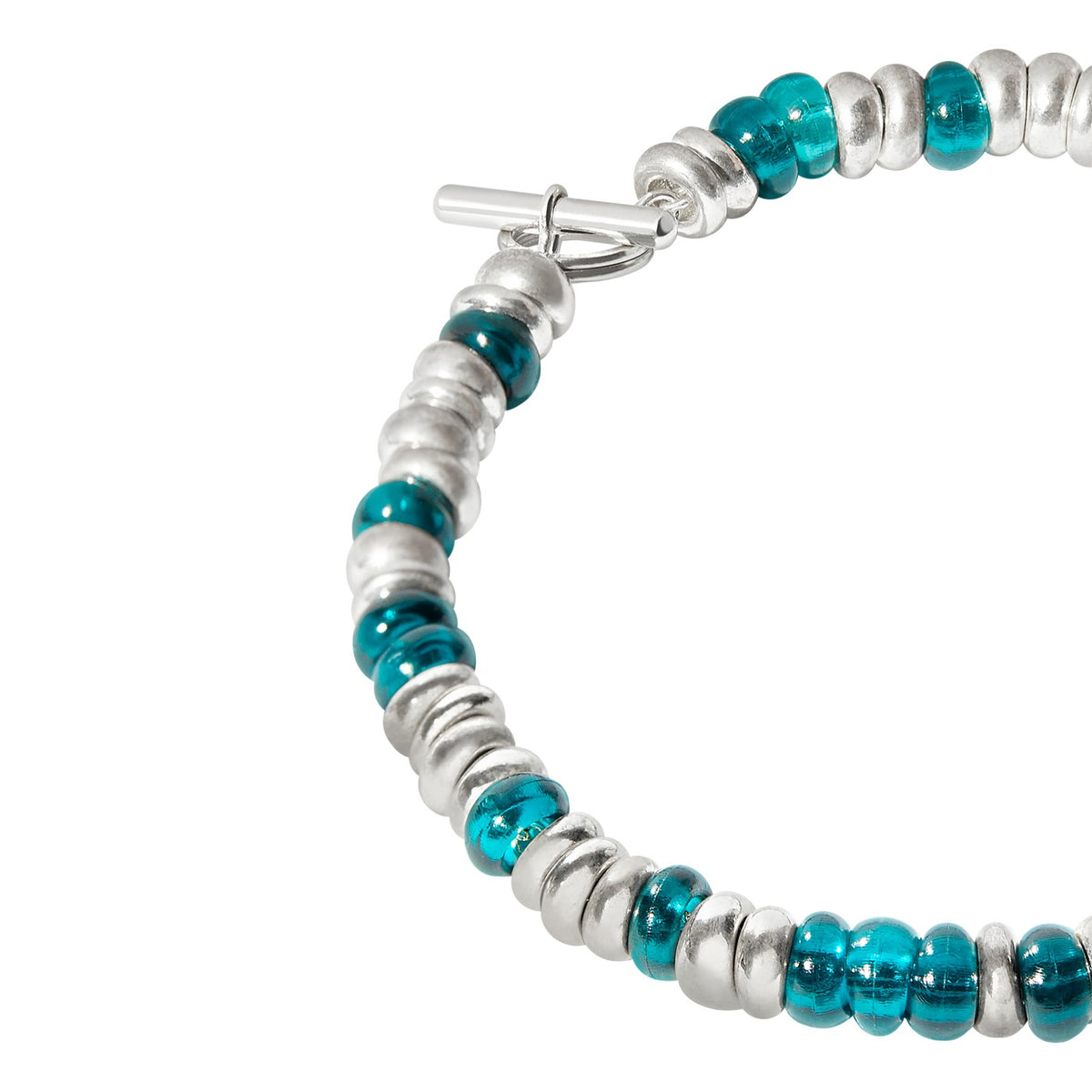 Bracelet Rondelle - Argent & Plastique recyclé
