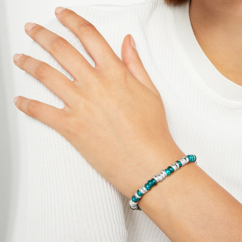Bracelet Rondelle - Argent & Plastique recyclé