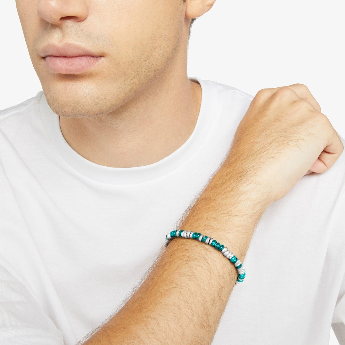 Bracelet Rondelle - Argent & Plastique recyclé