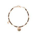 Armband Moon & Sun - 9K roséguld & rökkvarts