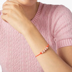 Armband Würfel & Kordel – Vergoldetes Silber