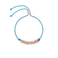 Armband Kubus & koord - Verguld zilver